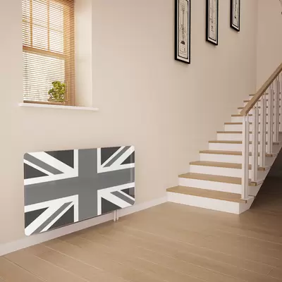 Glass Radiator Cover in Grey Union Jack - Extra Large
