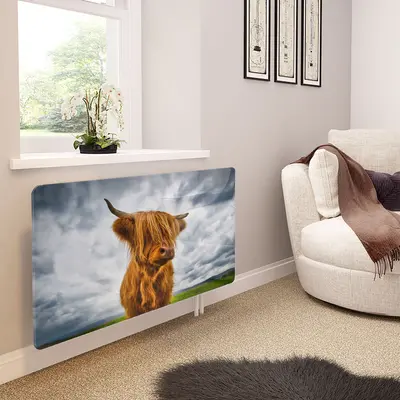 Glass Radiator Cover in Highland Cow - Extra Small
