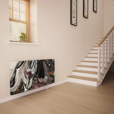 Glass Radiator Cover in Liquid Black - Large