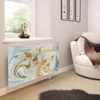 Glass Radiator Cover in Liquid Jade - Medium