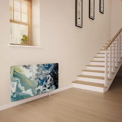 Glass Radiator Cover in Liquid Ocean - Extra Large