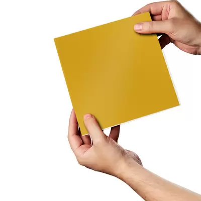 Mustard Glass Splashback Sample 140mm x 140mm