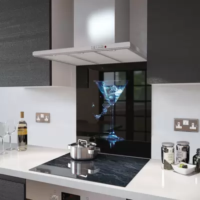 Blue Gin - Kitchen Glass Splashback - 90cm Wide x 40cm High