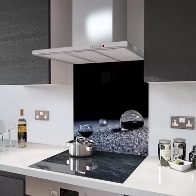 Deep Space Droplets - Kitchen Glass Splashback - 90cm Wide x 40cm High