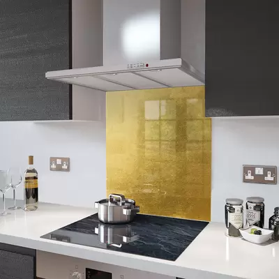 Gold Leaf - Kitchen Glass Splashback - 90cm Wide x 40cm High