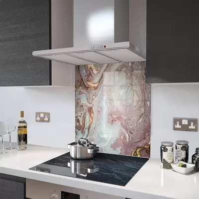 Glass Splashback With Fixing Holes in Liquid Stone - 60cm Wide x 100cm High
