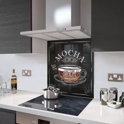 Mocha Coffee - Kitchen Glass Splashback - 90cm Wide x 40cm High