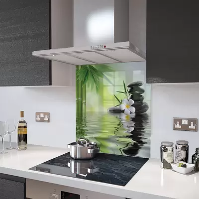 Relaxing Spa Scene - Kitchen Glass Splashback - 90cm Wide x 40cm High