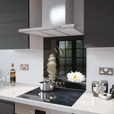Water Lily - Kitchen Glass Splashback - 90cm Wide x 40cm High