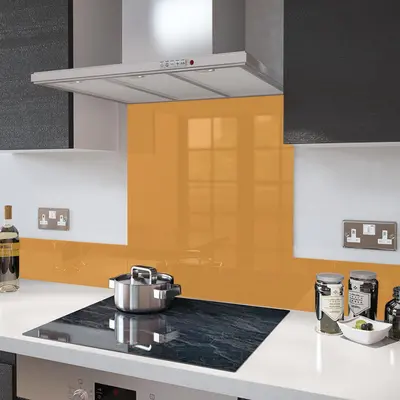 Mustard - Kitchen Glass Splashback - 90cm Wide x 75cm High