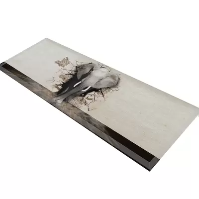 Glass Table Runner in Elephant - 100cm Wide x 30cm High