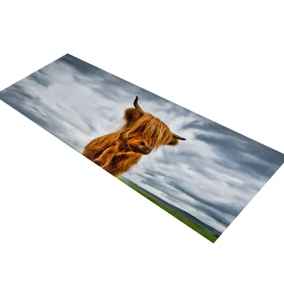 Glass Table Runner in Highland Cow - 100cm Wide x 30cm High
