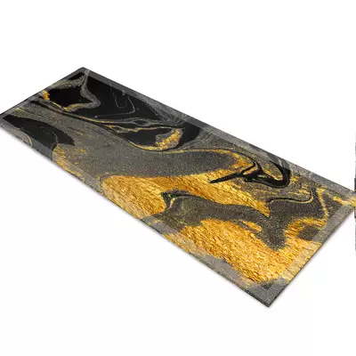 Glass Table Runner in Black Gold - 80cm Wide x 30cm High