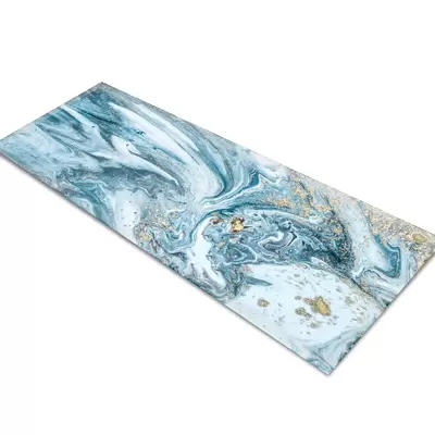 Glass Table Runner in Liquid Aqua - 100cm Wide x 30cm High
