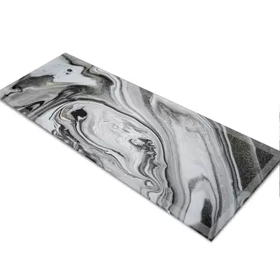 Glass Table Runner in Liquid Silver - 100cm Wide x 30cm High