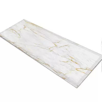 Glass Table Runner in White Gold Veins - 100cm Wide x 30cm High