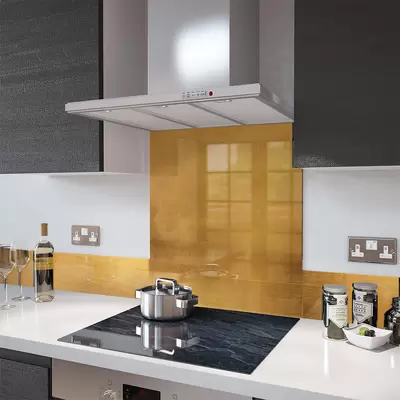 Digital Print Glass Upstand Antique Gold 100cm x 14cm