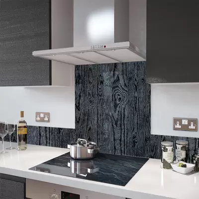 Digital Print Glass Upstand Black Ash 100cm x 14cm