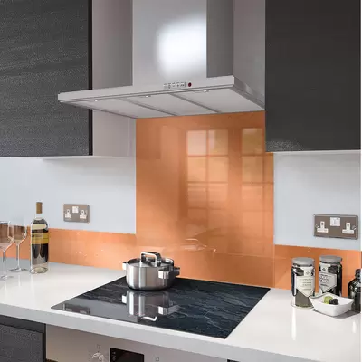 Digital Print Glass Upstand Brushed Copper 100cm x 14cm