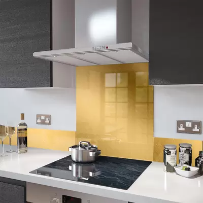 Digital Print Glass Upstand Brushed Gold 100cm x 14cm