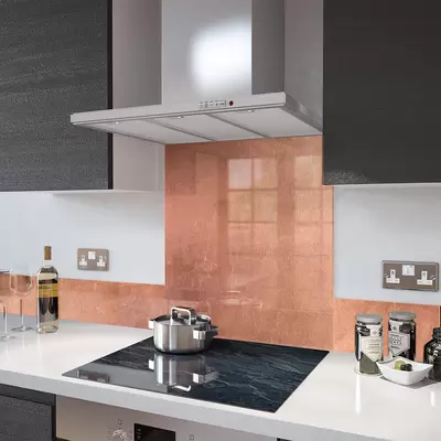Digital Print Glass Upstand Distressed Copper 100cm x 14cm