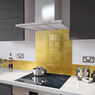 Digital Print Glass Upstand Gold Leaf 100cm x 14cm