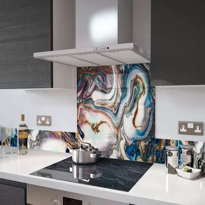 Digital Print Glass Upstand Gold Pearl 100cm x 14cm