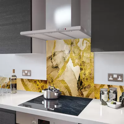 Digital Print Glass Upstand Gold Sands 100cm x 14cm