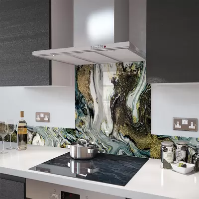 Digital Print Glass Upstand Liquid Space 100cm x 14cm