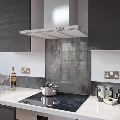 Digital Print Glass Upstand Polished Concrete 100cm x 14cm
