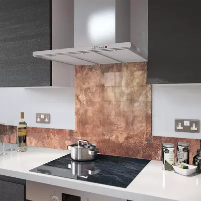 Digital Print Glass Upstand Rustic Copper 100cm x 14cm