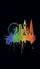 Glass Hob Cover / Chopping Board in 'Pride' London on Black - 30cm Wide x 52cm High