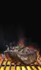 Glass Hob Cover / Chopping Board in Char-grilled Steak - 30cm Wide x 52cm High