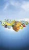 Glass Hob Cover / Chopping Board in Fresh Fruit In Water - 30cm Wide x 52cm High