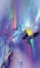 Glass Hob Cover / Chopping Board in Rainbow Rain Mountain - 30cm Wide x 52cm High
