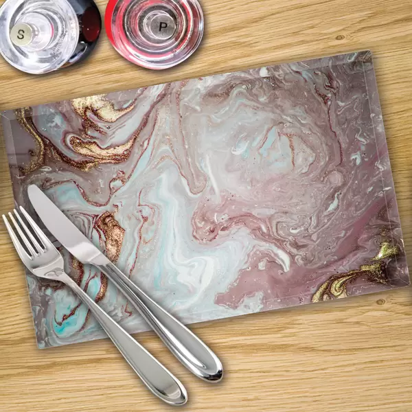 Glass Placemats x 4 In Liquid Stone