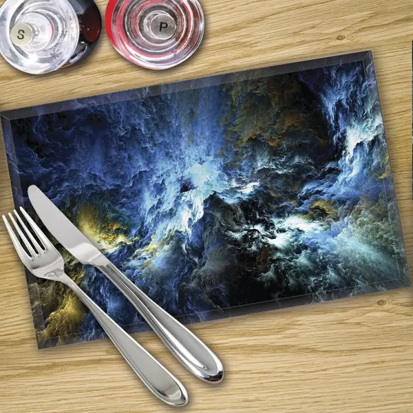 Glass Placemats x 4 In Perfect Storm