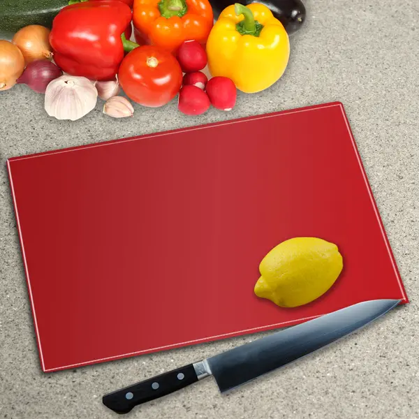 Deep Red Toughened Glass Worktop Saver Chopping Board