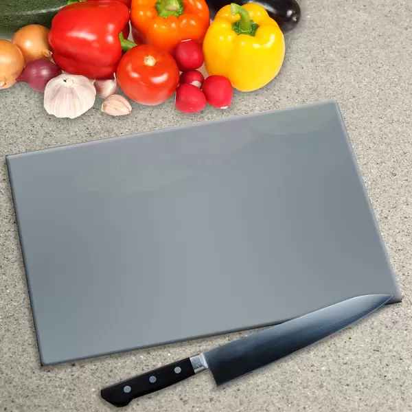 Squirrel Grey Toughened Glass Worktop Saver Chopping Board