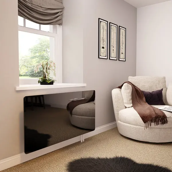 Black Glass Radiator Cover - Extra Small