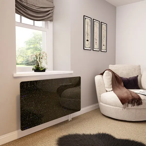 Glass Radiator Cover in Black Galaxy Granite - Extra Small