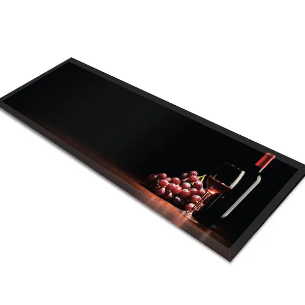 Glass Table Runner in Wine and Grapes - 80cm Wide x 30cm High