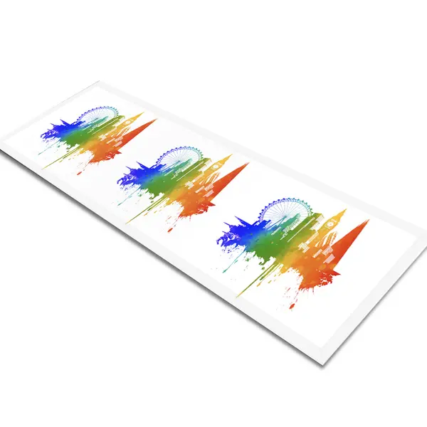 Glass Table Runner in 'Pride' London on White - 80cm Wide x 30cm High