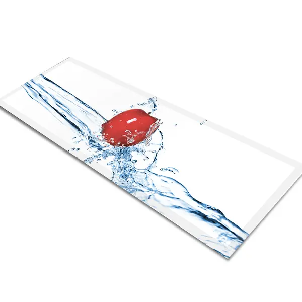 Glass Table Runner in Red Apple Splash - 80cm Wide x 30cm High
