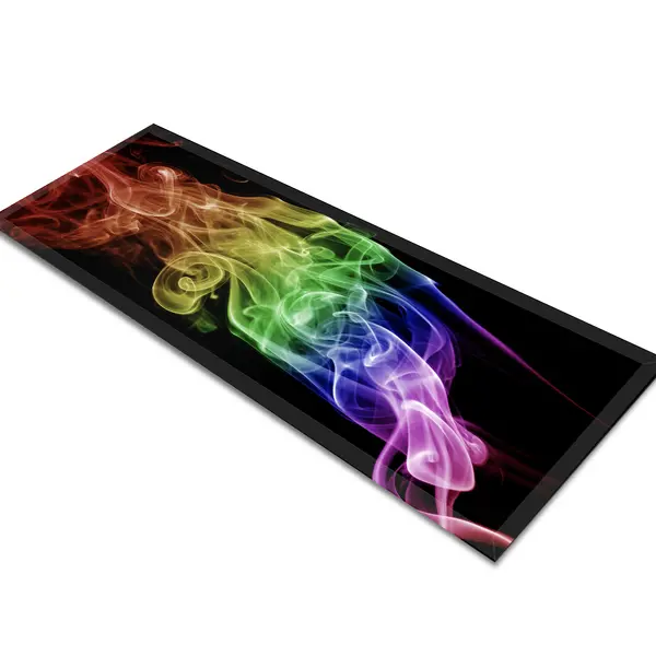 Glass Table Runner in Black Rainbow Smoke - 80cm Wide x 30cm High
