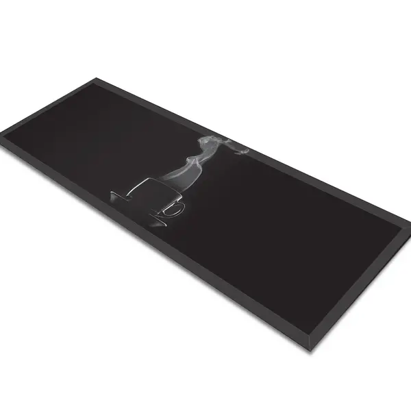 Glass Table Runner in Black Coffee Cup - 80cm Wide x 30cm High