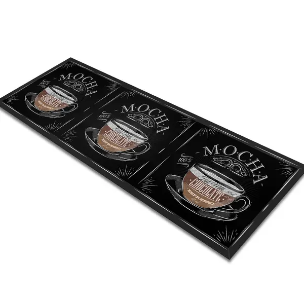 Glass Table Runner in Mocha Coffee - 80cm Wide x 30cm High