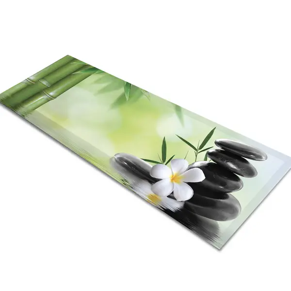 Glass Table Runner in Relaxing Spa Scene - 80cm Wide x 30cm High