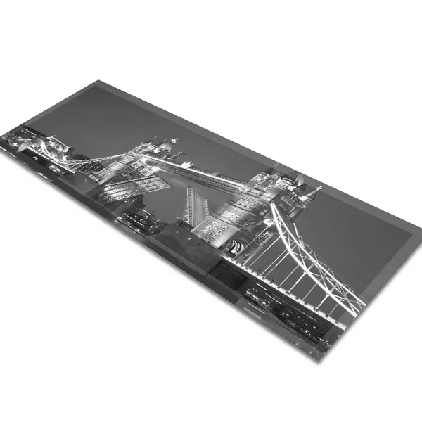 Glass Table Runner in Tower Bridge in B&W - 80cm Wide x 30cm High