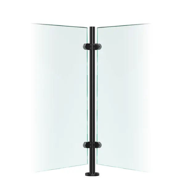 Premier Range Stainless Steel Glass Balustrade Black Corner Post (1100mm X 42.4mm X 2mm)